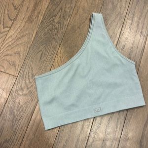 Set Active SCULPTFLEX® RIBBED ONE SHOULDER BRA in Rain